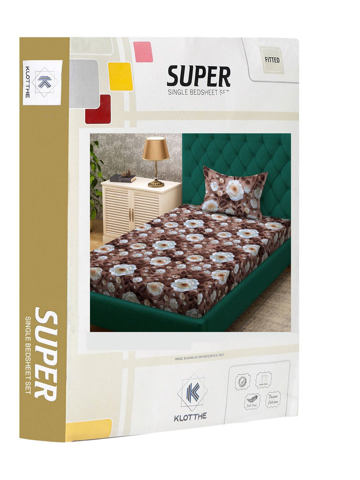Klotthe Floral Printed Dilengkapi 300TC Single Cadar 7D Dengan Sarung Bantal-2.25 m x 1.5 m