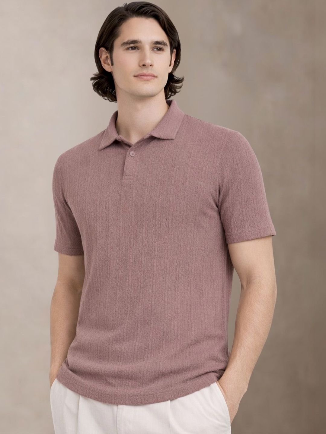 ADRO Men Polo Collar T-shirt