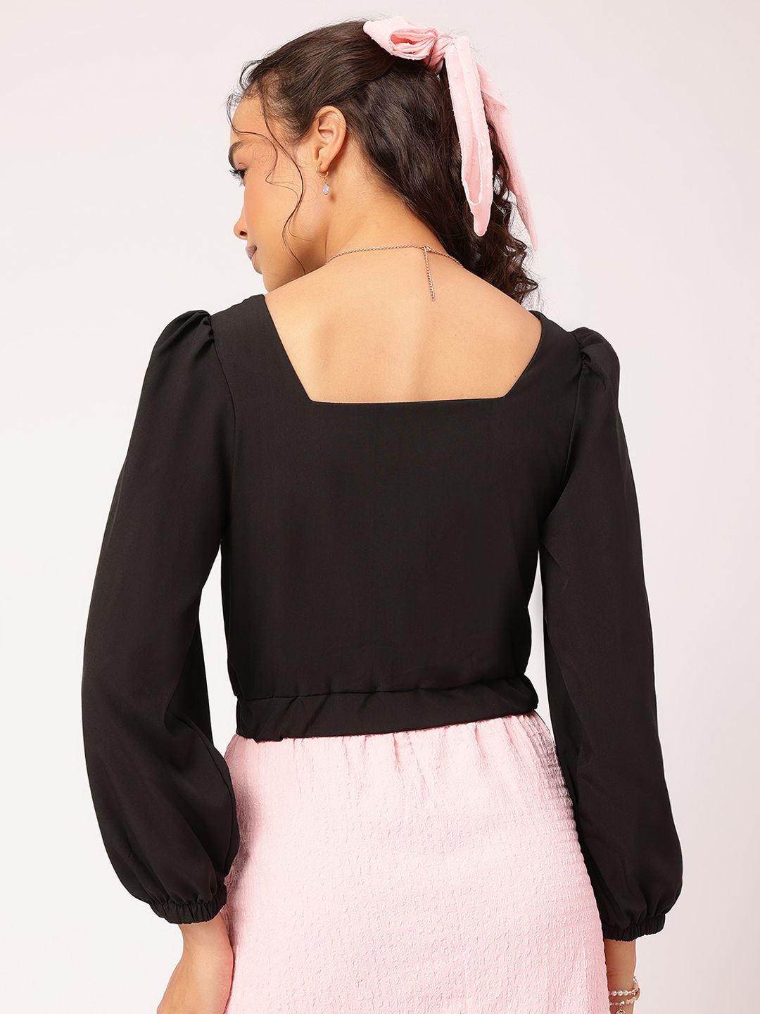 DressBerry Cinched Chic Ruched Crop Top