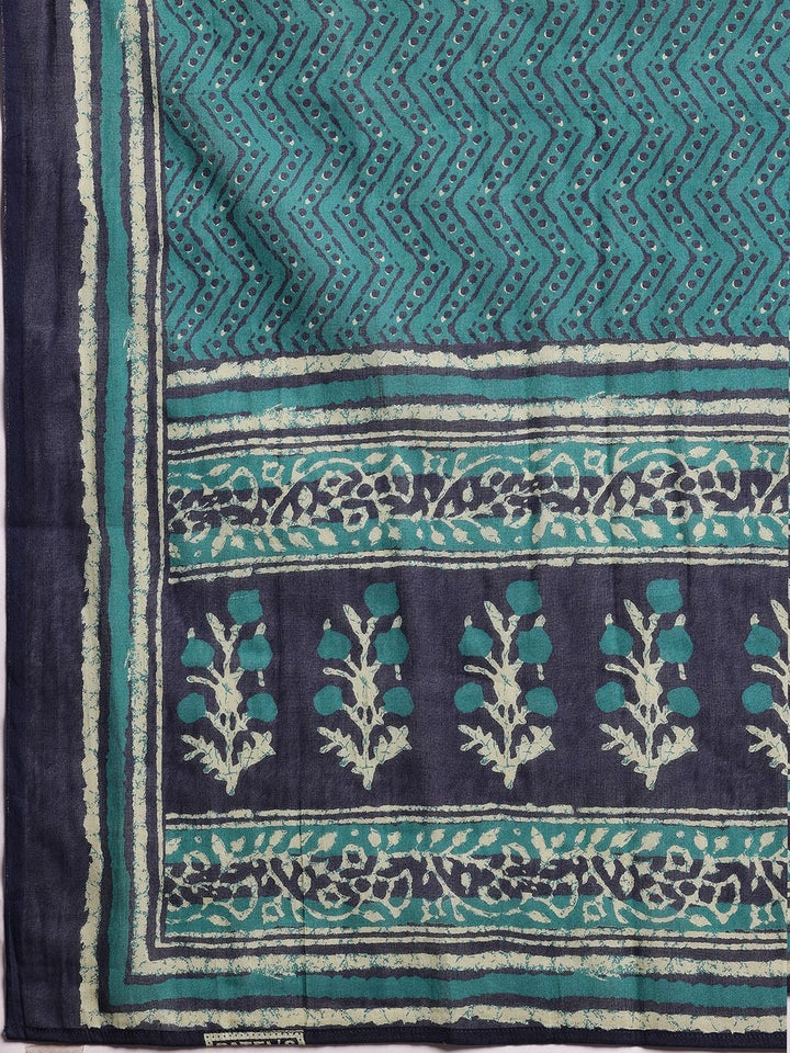 Libas Floral Printed Pure Cotton Kurta with Palazzos & Dupatta