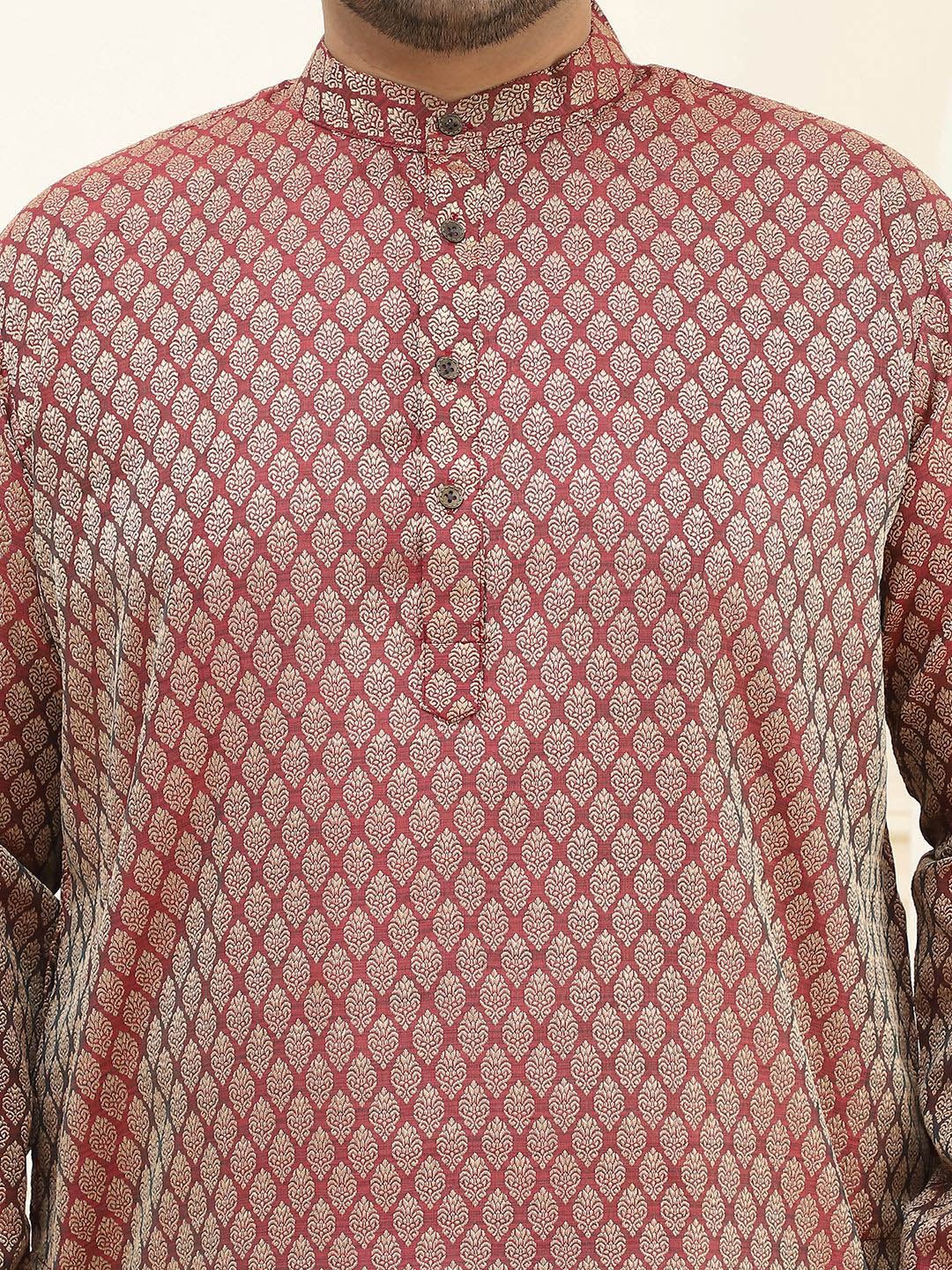 SOJANYA PLUS Plus Size Ethnic Motifs Woven Design Straight Kurta