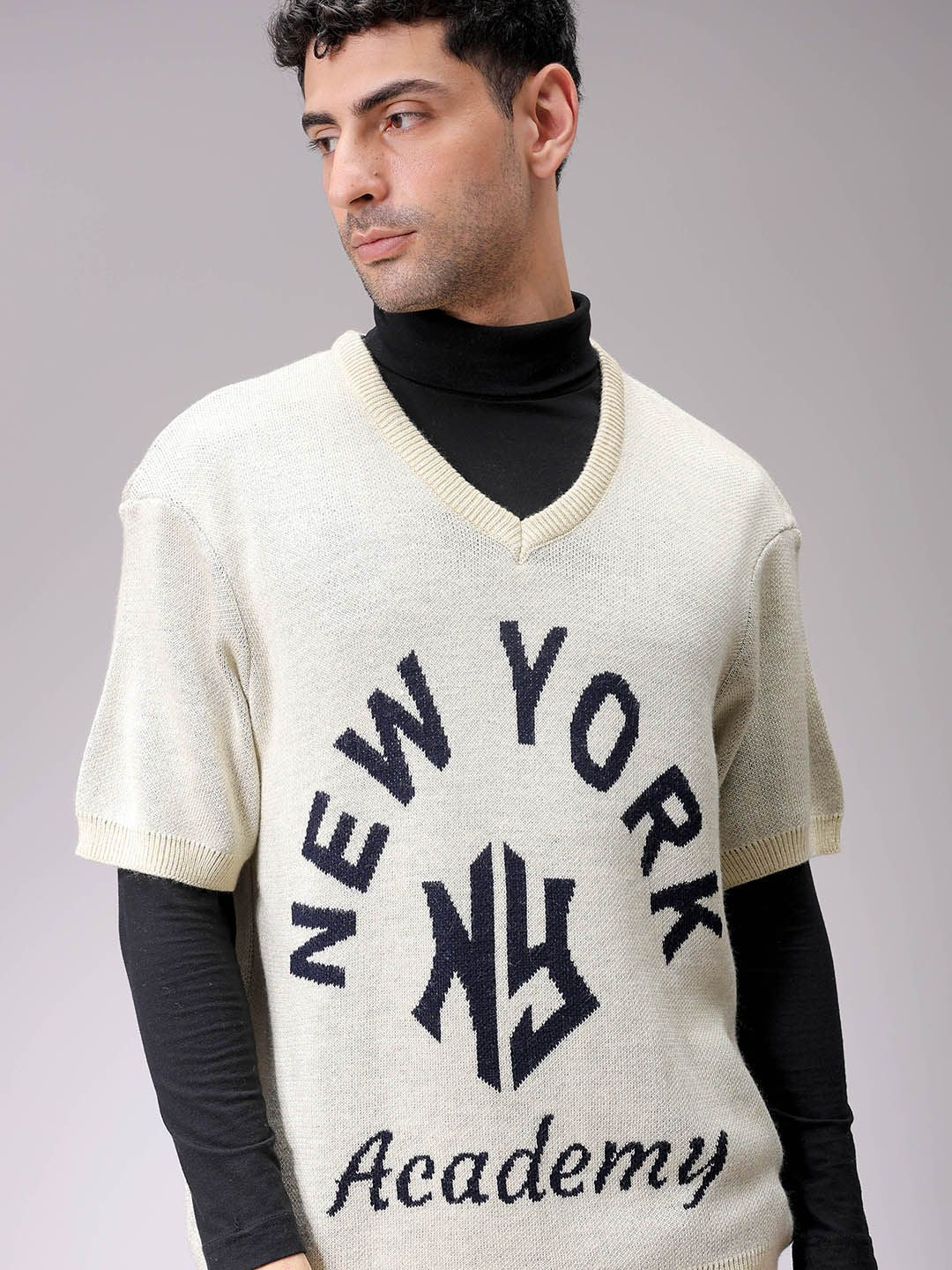 The Indian Garage Co Men Typography Printed Short Sleeves Pullover