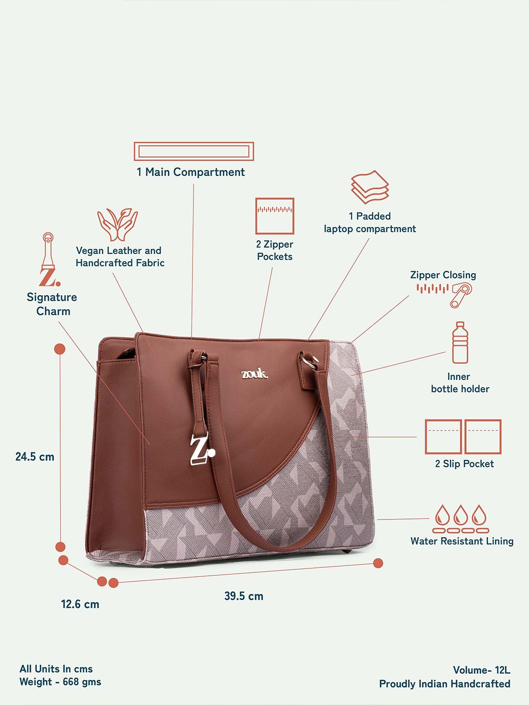 ZOUK Aravalli Abstract Office Essential Bag