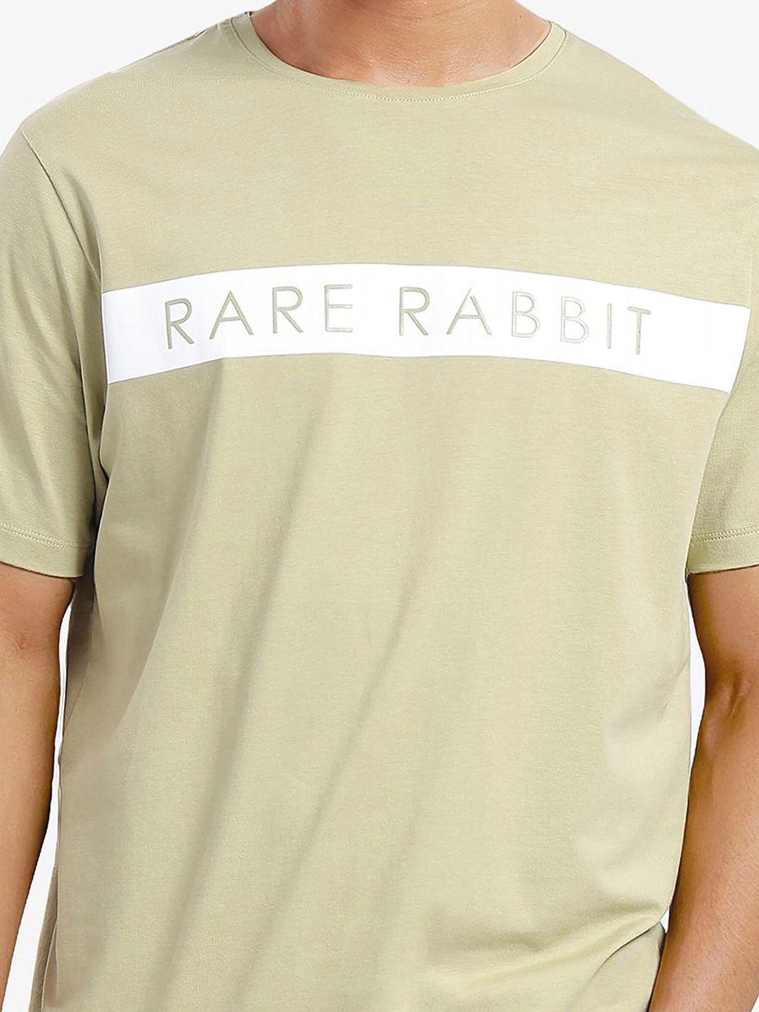 RARE RABBIT Men Typography Printed Round Neck Cotton T-shirt