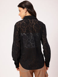 DressBerry Eclectic Essentials Self-Designed Semi-Sheer Shirt