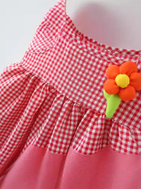 YK Checked Peplum Dress