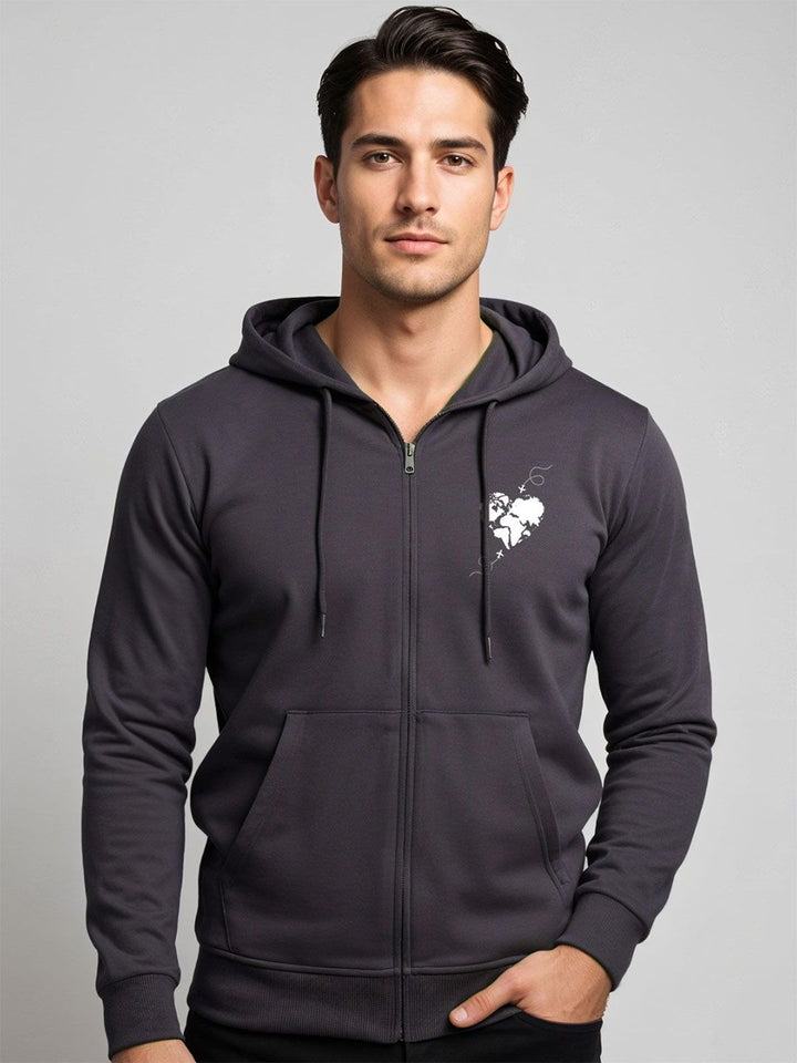 ADRO Men Printed Hooded Sweatshirt