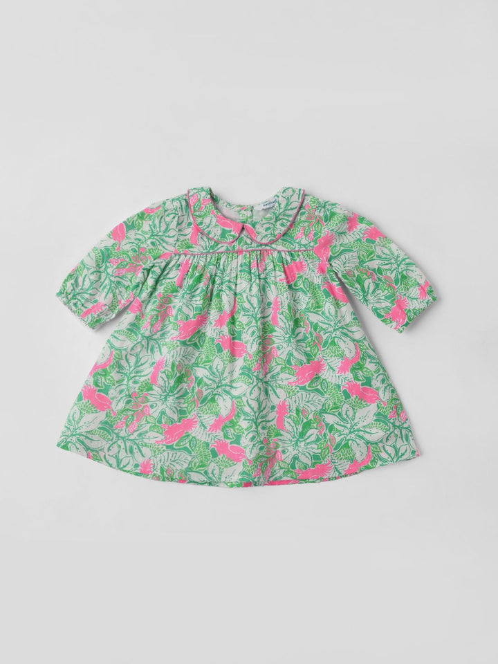 Nauti Nati Tropical Print Peter Pan Collar Empire Dress