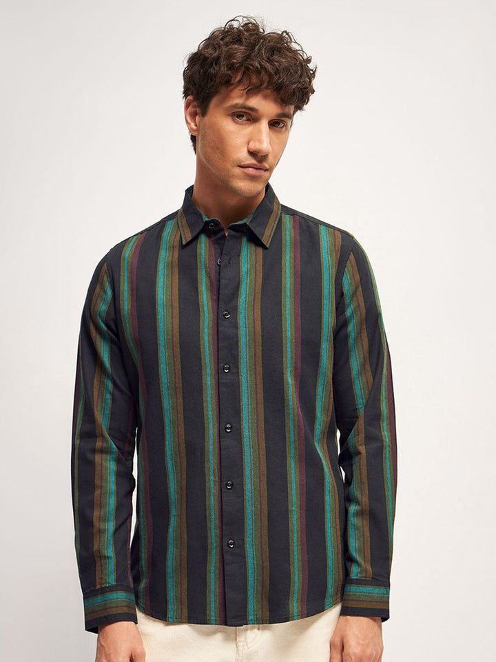 THE BEAR HOUSE Men Multi Striped Slim Fit Casual Shirt
