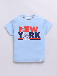 Happy Faces Boys Pure Cotton Typography Printed T-shirt