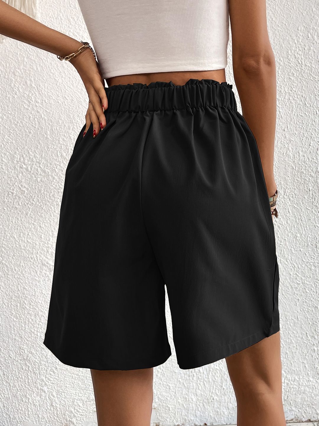 DressBerry Women High-Rise Pleated Shorts