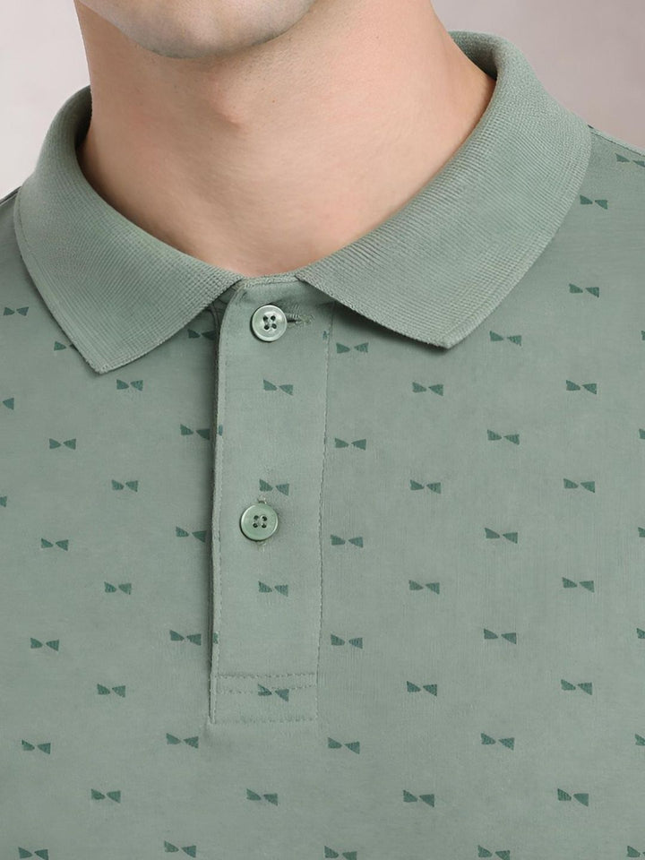ADRO Men Printed Polo Collar T-shirt