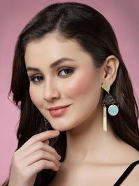 DressBerry Gold Plated Contemporary Drop Earrings