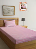 Myntra Elegant Homes Pink & White Printed 300 TC Single Bedsheet Set 2.20 m x 1.50 m