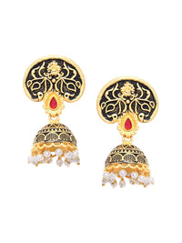 Anting-anting Jhumkas Kontemporari Anouk Mutiara Saduran Emas