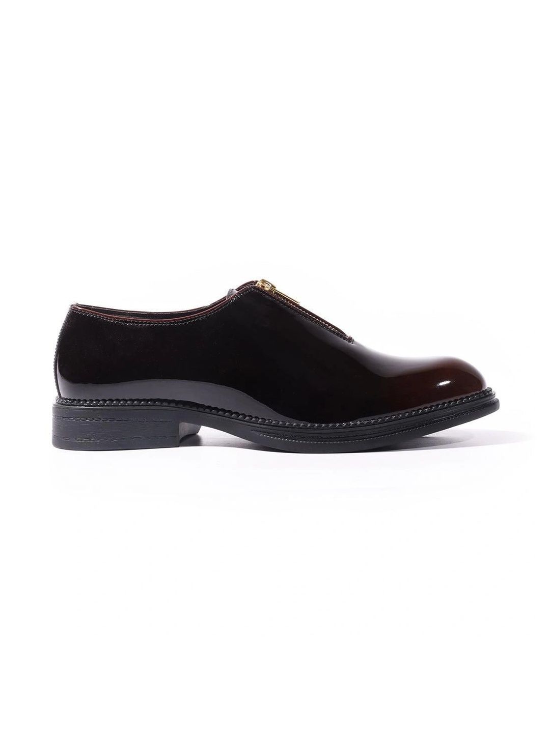 MONKSTORY Burgundy Atelier 1937 Zip Up Selipar Oxford Berkilat