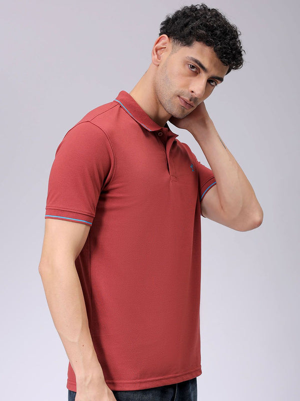The Indian Garage Co Men Solid Polo Collar T-shirt