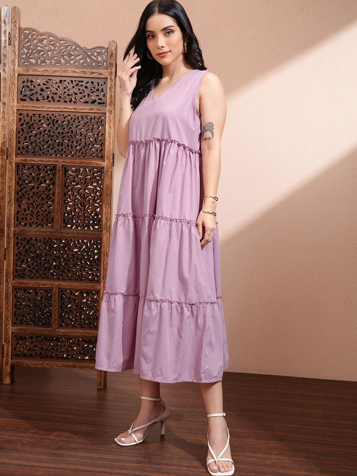 Vishudh Women Floral Print A-Line Midi Dress