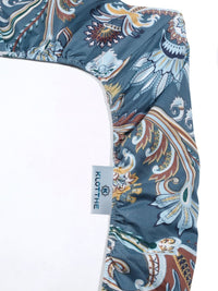 KLOTTHE Premium Blue Ethnic Motif Cotton 300 TC Dilengkapi Cadar Bujang dengan Sarung Bantal-89 x 59 inci