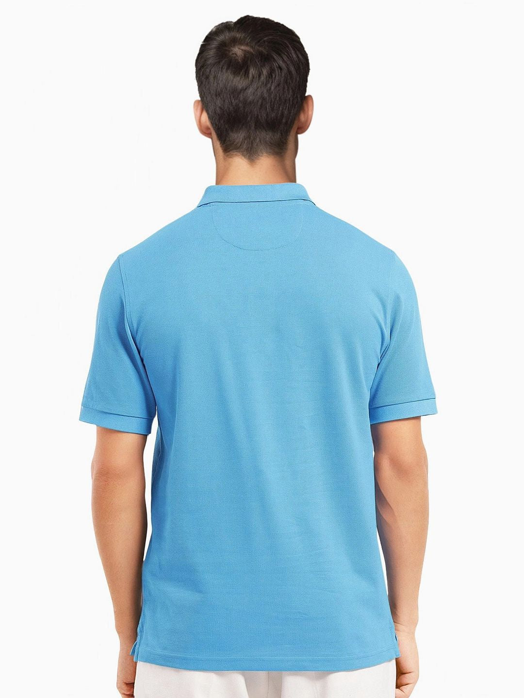 RARE RABBIT Men Solid Polo Collar Cotton T-shirt