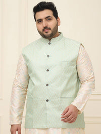 SOJANYA PLUS Lelaki Plus Size Printed Mandarin Collar Nehru Jaket