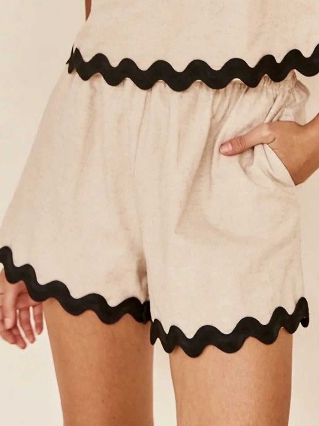 all about you Ruffle Waves Round Neck Top With Shorts Co-Ords