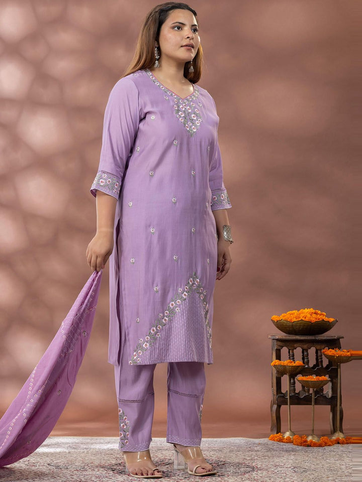 Kurta Sulam Bunga Mamicha Dengan Palazzos & Dupatta