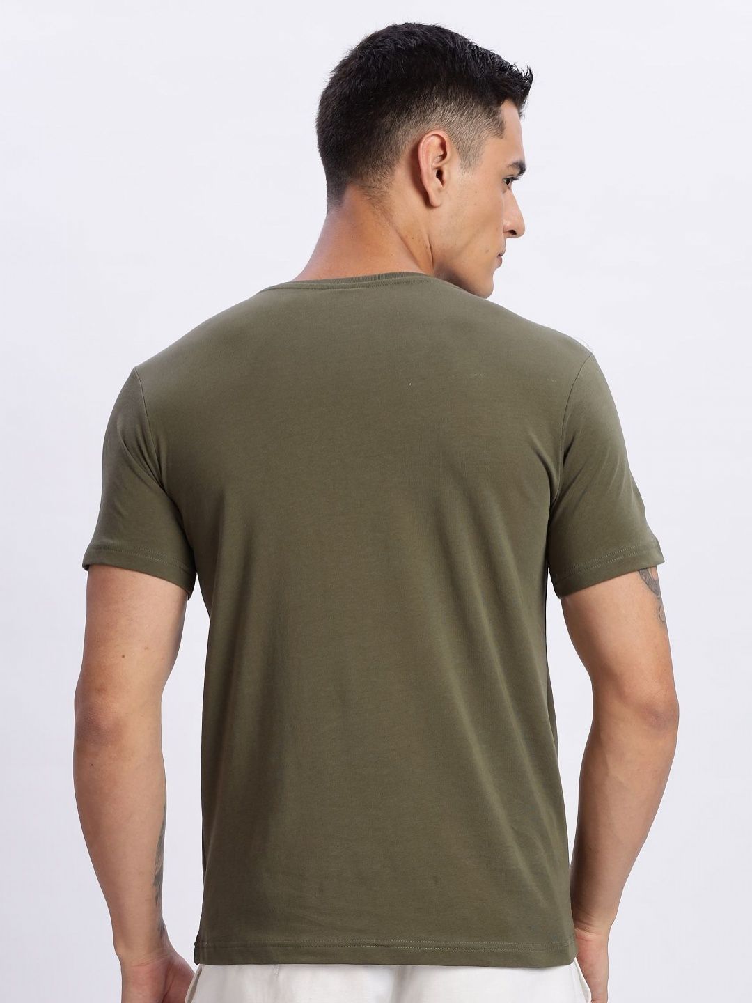 ADRO Typography Printed Round Neck Cotton T-shirt