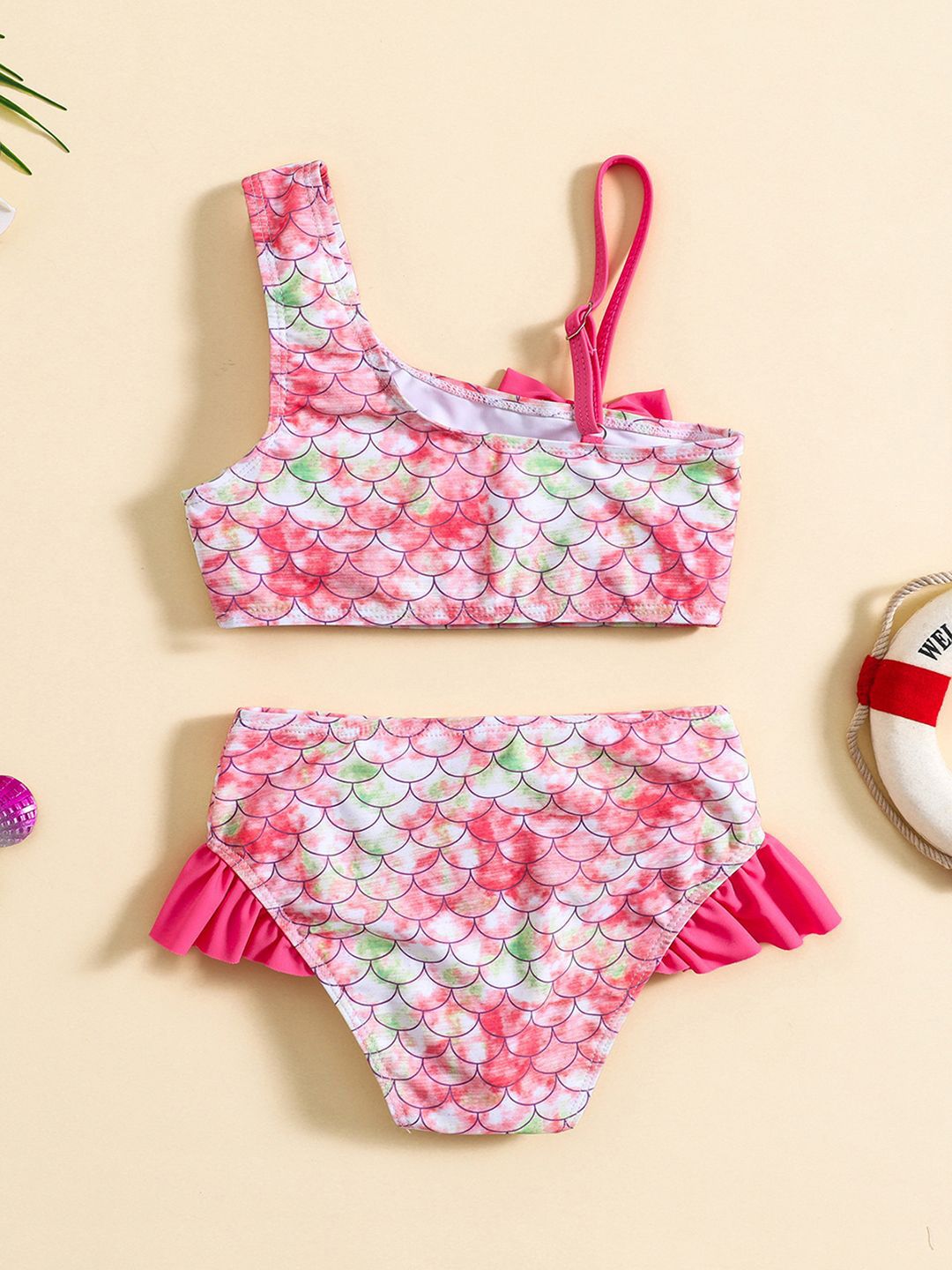 YK Infant Girls Printed Top & Briefs Swim Set