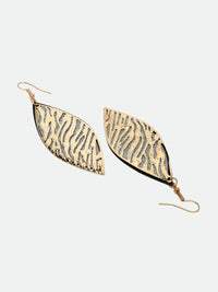 DressBerry Gold-Toned Leaf Shaped Drop Earrings