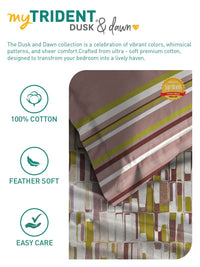 TRIDENT Crossroads Red Dusk & Dawn Flat 144TC King Cotton Bedsheet Set