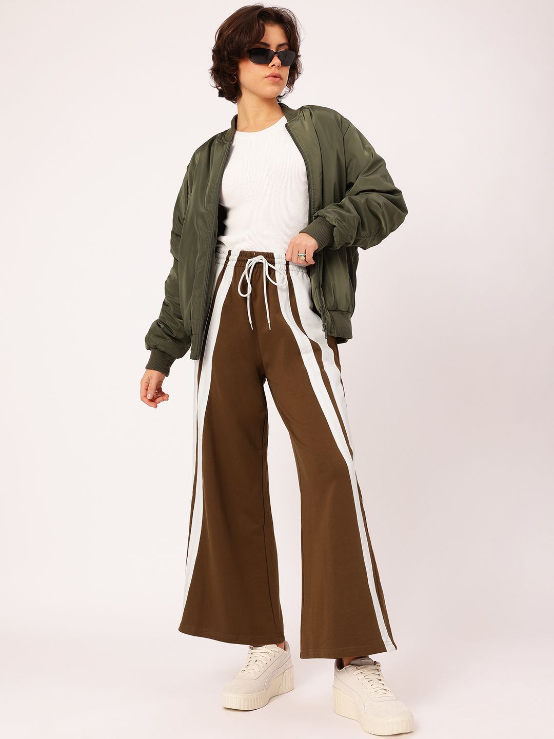 DressBerry Women Streetwear Chic Side Striped Track Pants