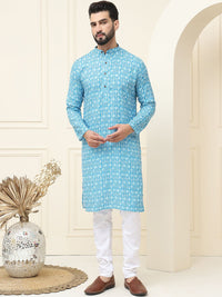 SOJANYA Kurta Kapas Tulen Bercetak Geometrik Biasa Dengan Pijama