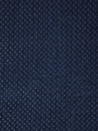 KLOTTHE Navy Blue Abstract 300TC Woollen Single Bedsheet & 1 Pillow Cover
