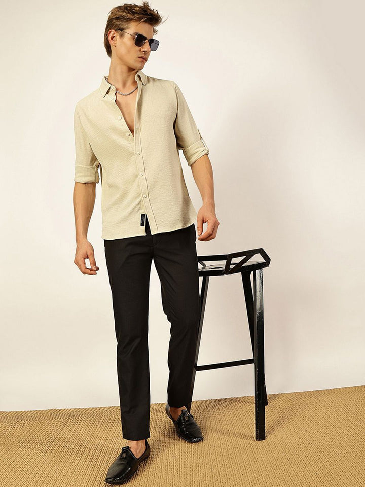 Thomas Scott Men Slim Fit Button-Down Collar Casual Shirt