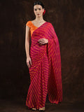 Exotic India Cabaret Leharia Tie-Dye Chiffon Saree