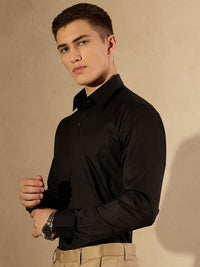 DENNISON Men Smart Slim Fit Solid Spread Collar Cotton Formal Shirt
