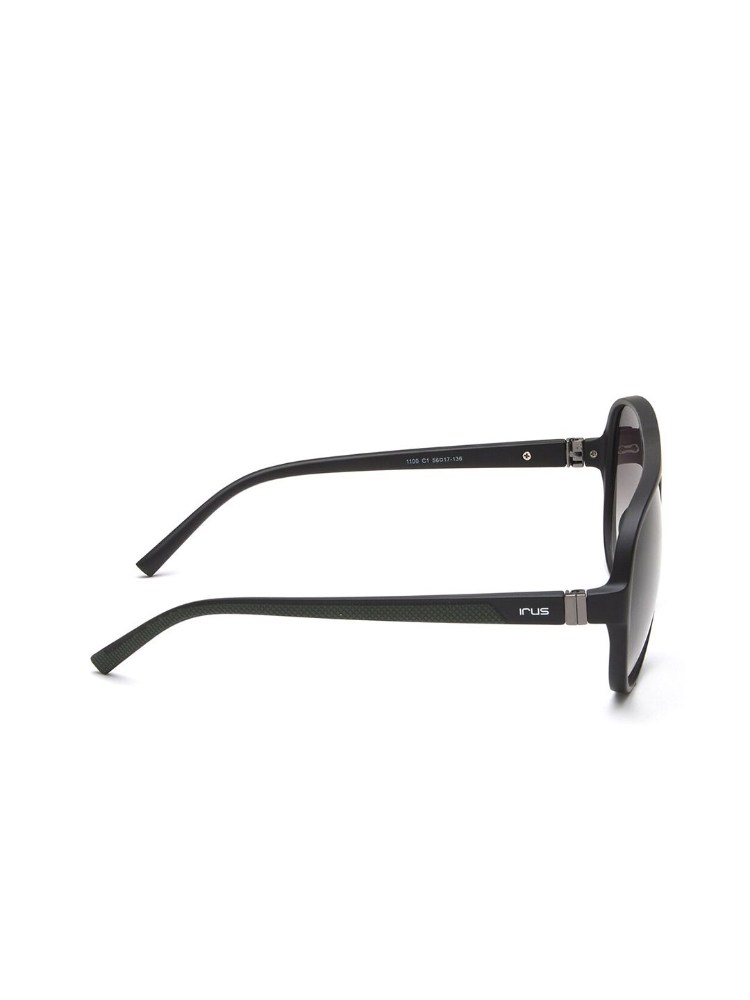IRUS by IDEE Unisex Grey Lens & Black Aviator Sunglasses with UV Protected Lens
