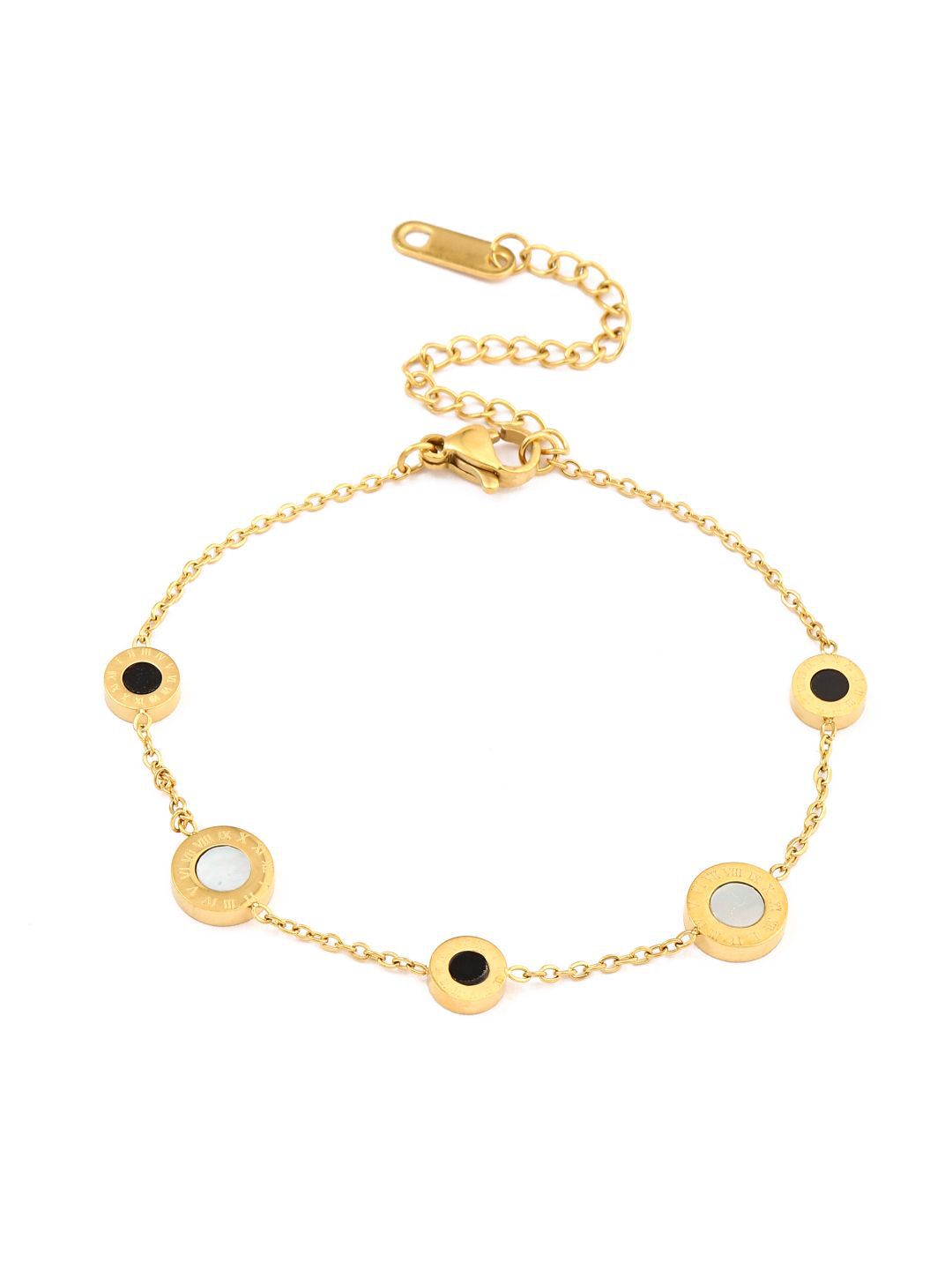 SALTY Demure Stainless Steel Stones Studded Wraparound Bracelet
