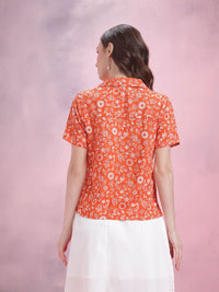 DressBerry Printed Cuban Collar Shirt