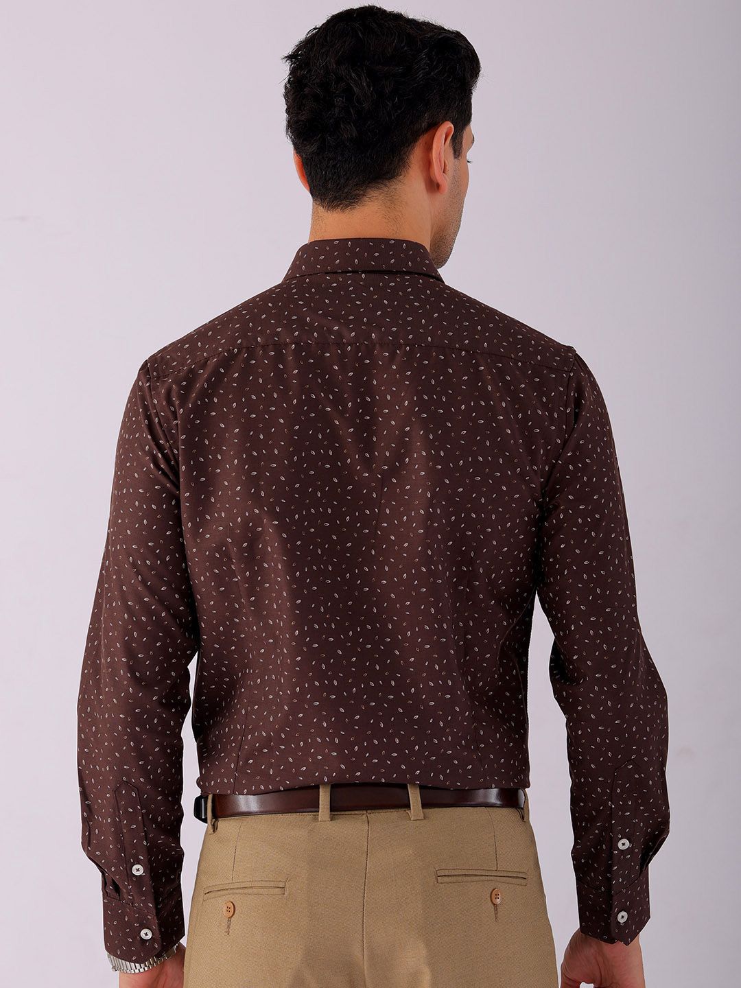The Indian Garage Co. X Luxe Men Spread Collar Micro Ditsy Printed Slim Fit Formal Shirt