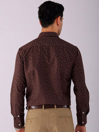 The Indian Garage Co. X Luxe Men Spread Collar Micro Ditsy Printed Slim Fit Formal Shirt