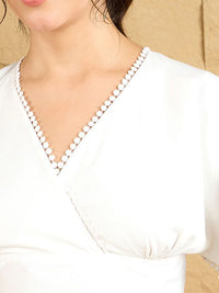 Berrylush Batwing Sleeve Styled Back Crop Top