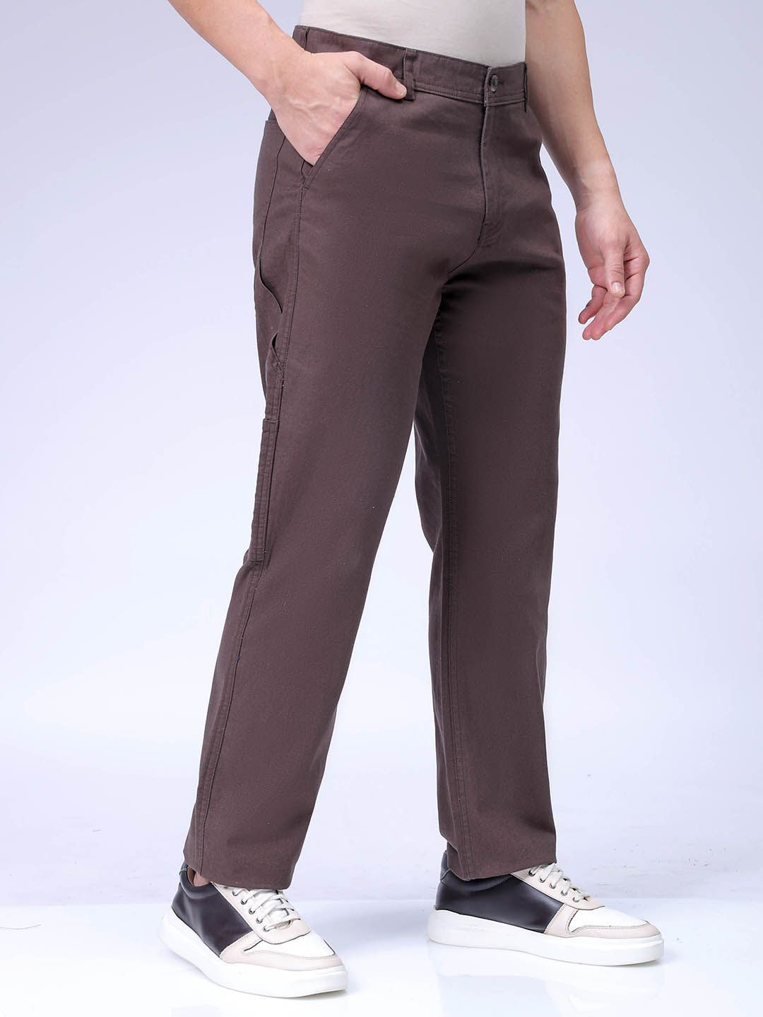 The Indian Garage Co Men Cotton Mid-Rise Cargos Trousers