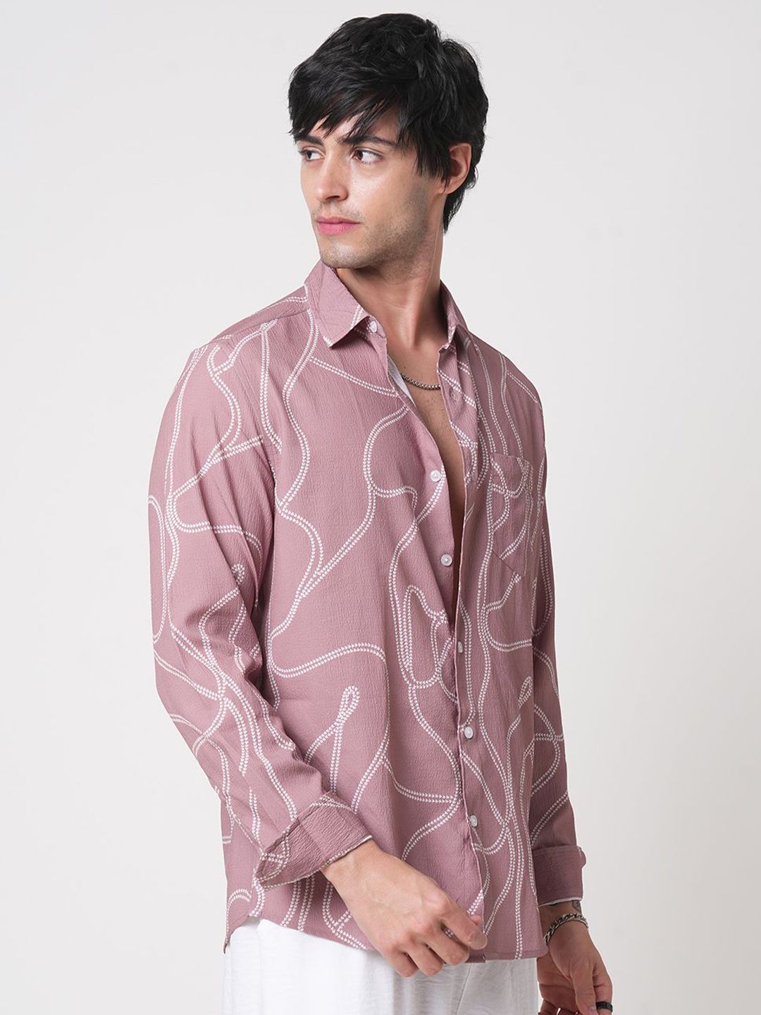 VASTRADO Men Classic Slim Fit Opaque Printed Casual Shirt
