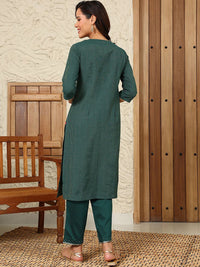 W Women Flared Sleeves Thread Work Kurta
