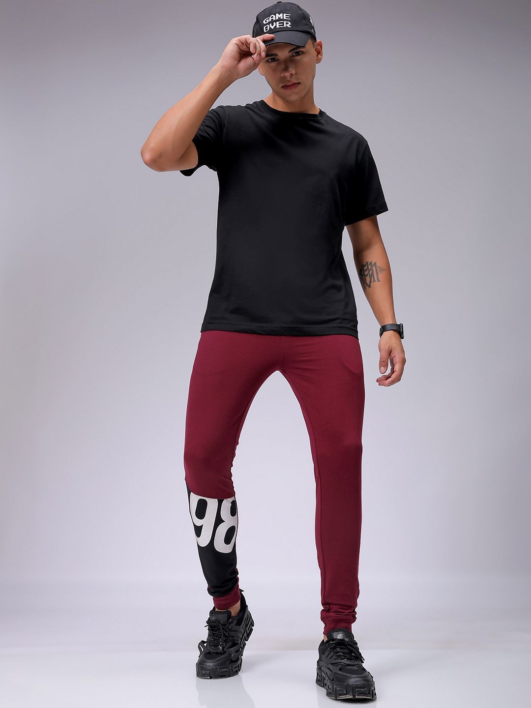 The Indian Garage Co Men Typography Mid Rise Joggers