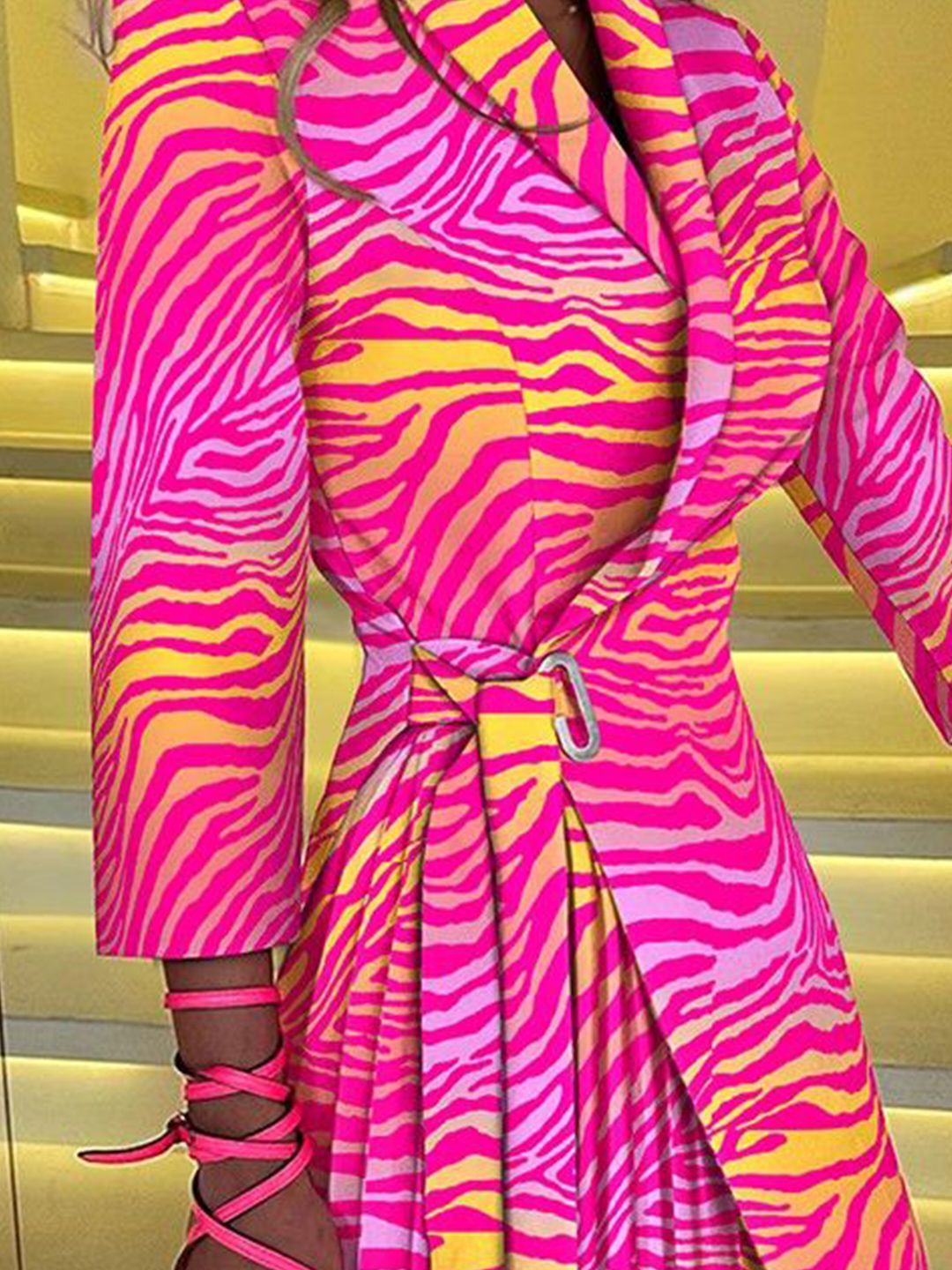 all about you Abstract Printed Wrap Dress