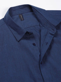 Thomas Scott Men Classic Slim Fit Solid Spread Collar Pure Cotton Formal Shirt