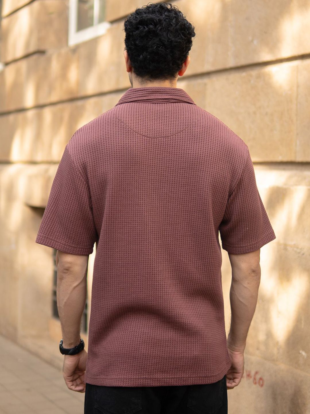 Powerlook SS25 Oversized Self Design Drop-Shoulder Sleeves Pockets Detail T-Shirt